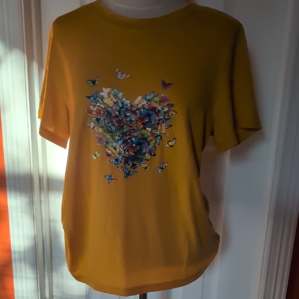 Vibrant Yellow Butterfly Tee
